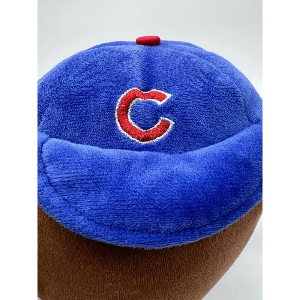 APC Chicago Cubs ROUND PLUSH Brown Bear With Cubby Blue LOGO Hat 8” NO Tag